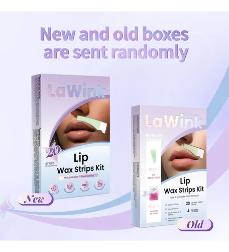 Láminas De Cera Para Labios Lawink, 20 Tiras Y 4 Toallitas D