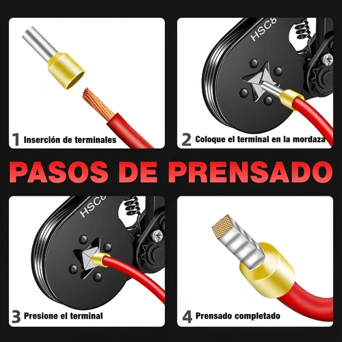 Pinza Prensadora Con Trinquete Hsc8 64a Para Terminales De