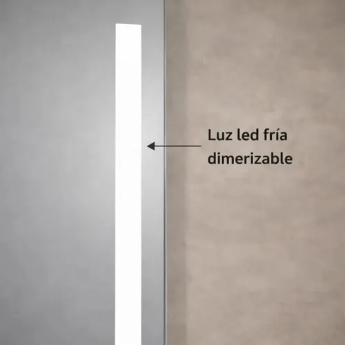 Espejo Led Táctil Vertical 60×80 Luz Fría Dimerizable Touch