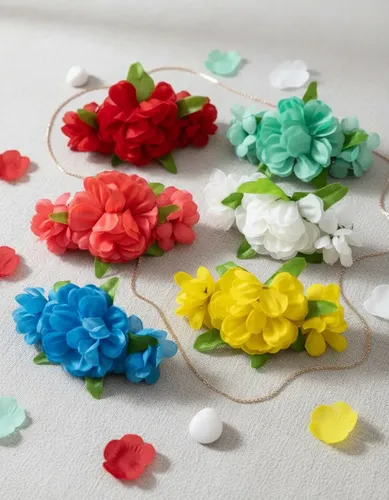 Broches De Pelo Hebillas Flores Pack X 12 Unidades Colores