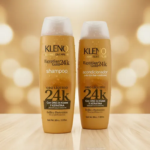 Shampoo + Acondicionador Kleno Egyptian Gold 24k  X350 C/u