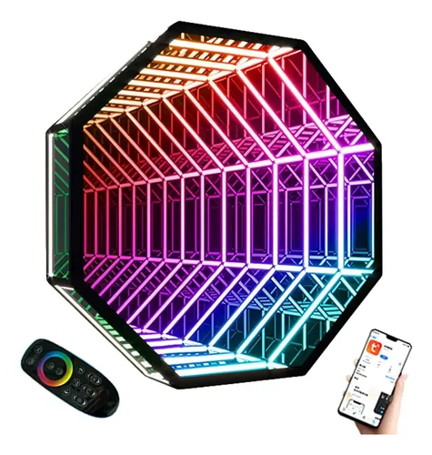 Luz Led Espejo Infinito 30cm Multicolor Para Ambiente