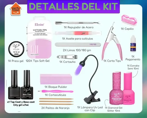 Kit Uñas Esculpidas Soft Gel Manicura Profesional Completo