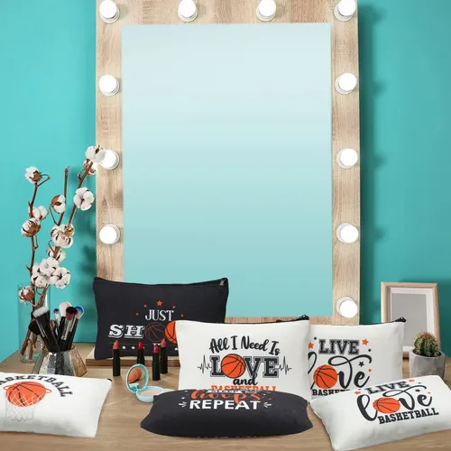 Bolsa De Maquillaje Moukeren Con Diseño De Baloncesto, 18 Un