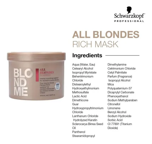Mascarilla Capilar Blondme All Blondes Rich 500 Ml