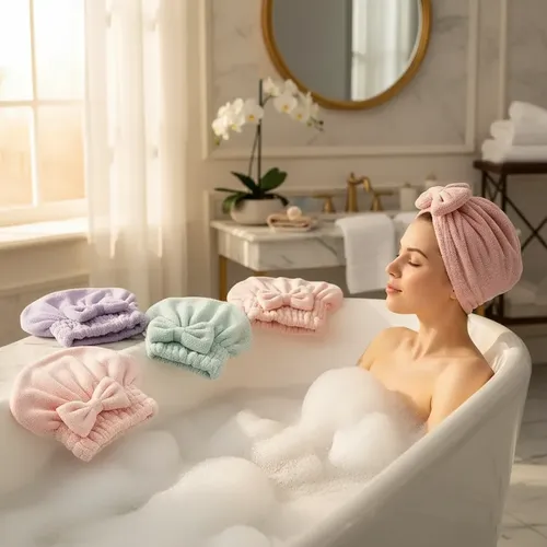 Toalla Gorra Pelo Turbante Cofia Secado Rápido Microfibra