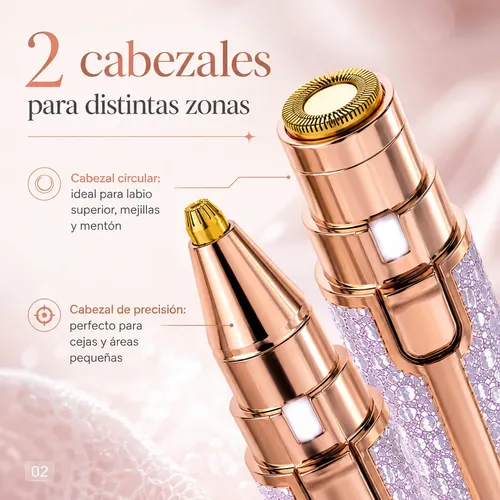 Depilador Cejas Facial Cuerpo 2 En 1 Usb Multifuncional