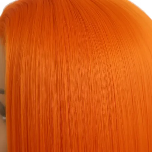 Peluca Lace Front Adiolacba Premium Símil Natural 70 Cm Tamaño De La Base Regulable Tono Naranja Glam