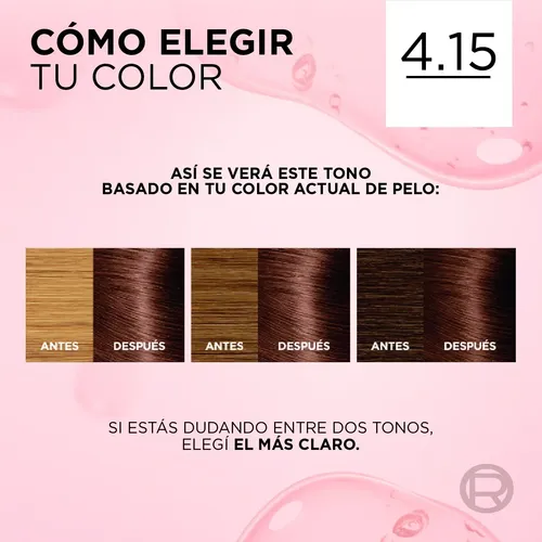 Kit Tintura Excellence Creme Tono 4.15 Castaño Cenizo Caoba