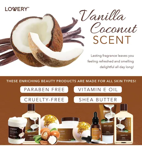 Canasta De Regalo Para Baño Y Cuidado Corporal Lovery Vainil