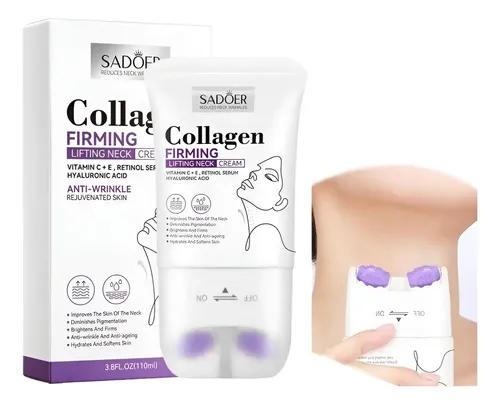 Crema De Colágeno Reafirmante Sadoer Para Papada Con Rodillo Todo Tipo De Piel Día/noche