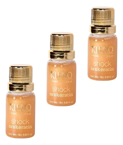 3 Ampollas Shock Keratina Oro Kleno Egyptian Gold 24k