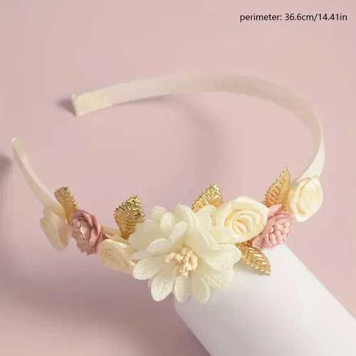 Diadema, Accesorios Para El Cabello, Bonita Diadema A Presió Ivory White