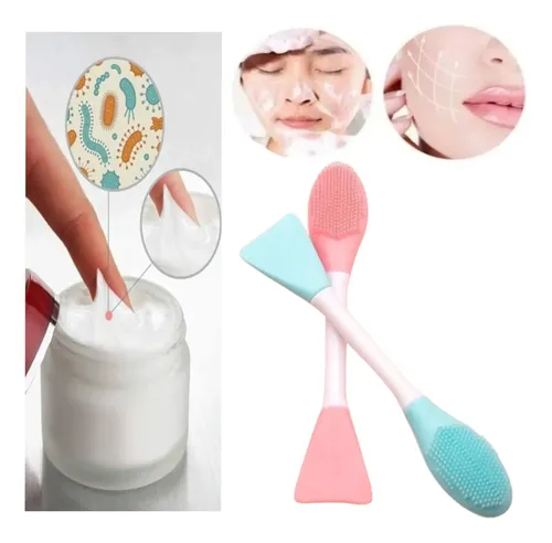 Brocha Espatula Doble De Silicona Para Mascarilla Exfoliador