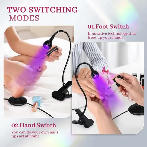 Lámpara Uv Led Para Uñas Negra Con Control Pie