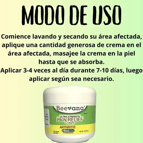 Crema Para Manos Y Pies Beevana Para Aliviar El Dolor Y Las