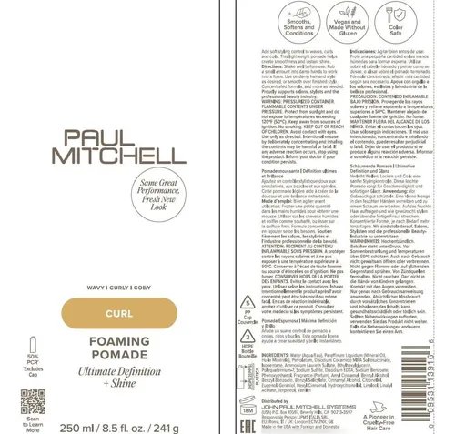 Pomada Espumosa Paul Mitchell Para Cabello Rizado 8.5 Oz