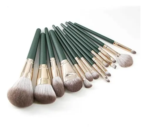 Pinceles Brochas De Maquillaje Set X 14 Con Estuche Premium