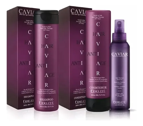 Shampoo Acond Protector, Serum, Cremas Caviar Fidelite Kit