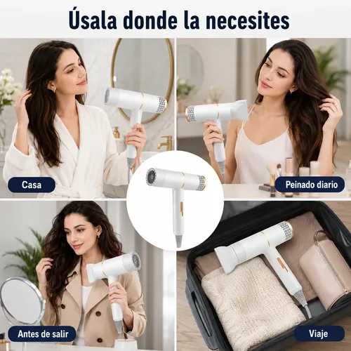 Secadora De Cabello Profesional Frío Y Caliente Con Boquilla