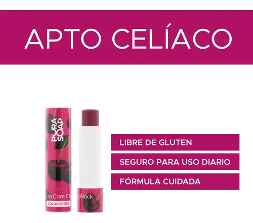 Bálsamo Labial Hidratante Con Color Blackberry Pura Soap