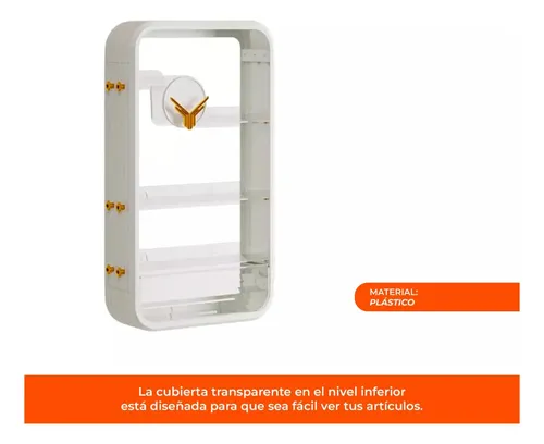 Organizador De Cosmetico De Pared Flotante Adhesivo Blanco F