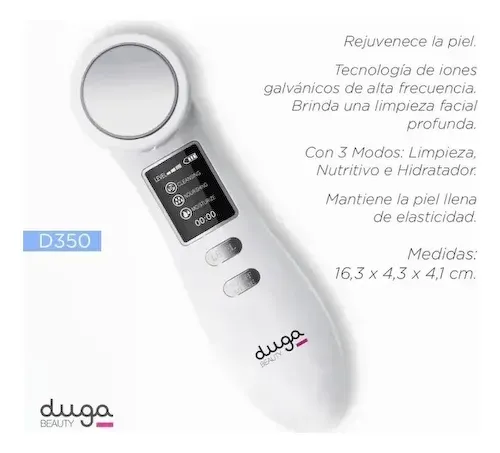 Duga Masajeador Limpiador Ionico Facial D350
