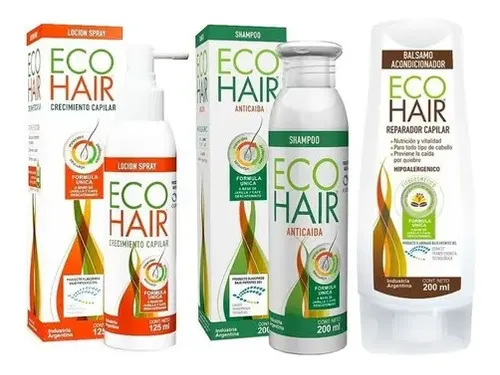 Ecohair Combo Anticaida Crecimiento Cabello Locion+sham+aco
