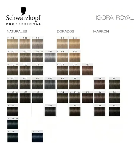 Tintura Igora Royal – Schwarzkopf 60g – Tono A Elección Tono 0.88