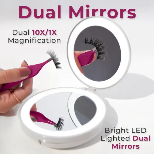 Espejo De Maquillaje Zadro Compact Travel 10×1 Con Iluminaci