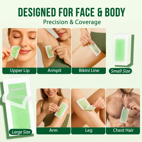 Kit De Depilación Wax Strips Sharmiz, 60 Piezas, Cuerpo Y Ro
