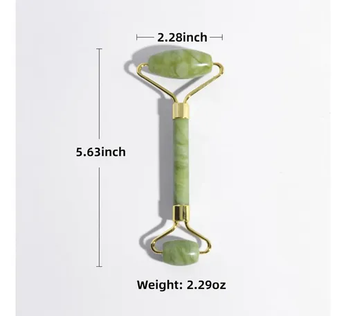 Rodillo De Jade Verde Para Masaje Facial Y Ojos