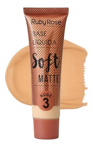 Base Líquida Soft Matte Beige 1-2-3-4 Nude Ruby Rose Hb 8050 Tamaño NUDE 3