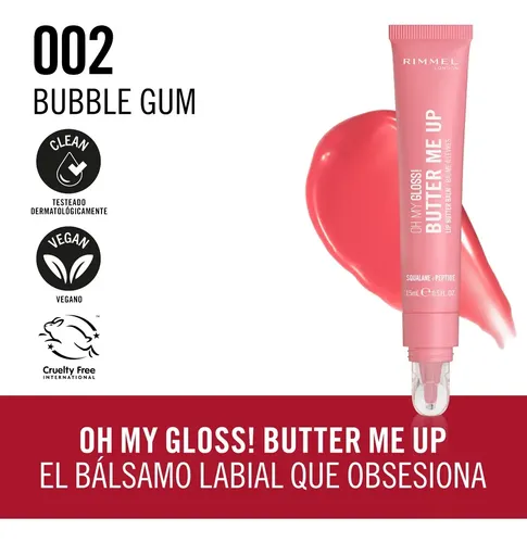 Bálsamo Labial Oh My Gloss Butter Me Up Rimmel London Bubble