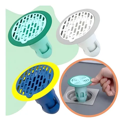Trampa Para Desagüe De Baño Con Filtro Antipelusa X3