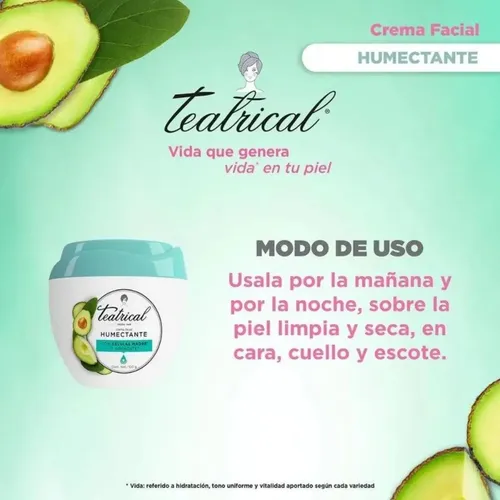 Teatrical Crema Facial Humectante Celulas Madre 100g Tipo De Piel Todo Tipo De Piel