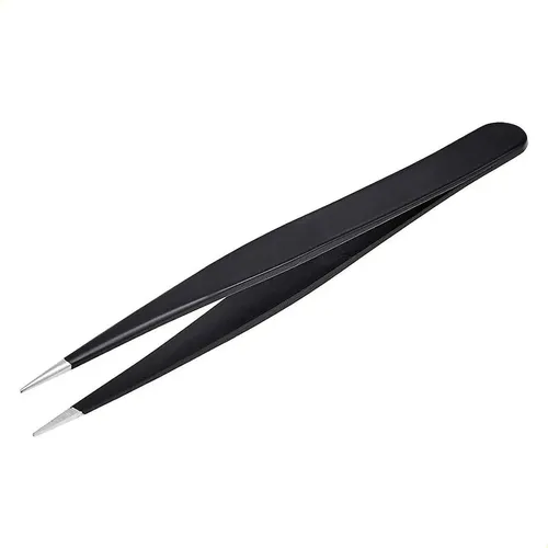 Pinzas Para Cejas 4pz, Set Con Estuche Viaje Negro