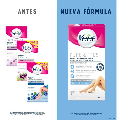 Veet Banda Depilatoria Corporal Piel Sensible X12