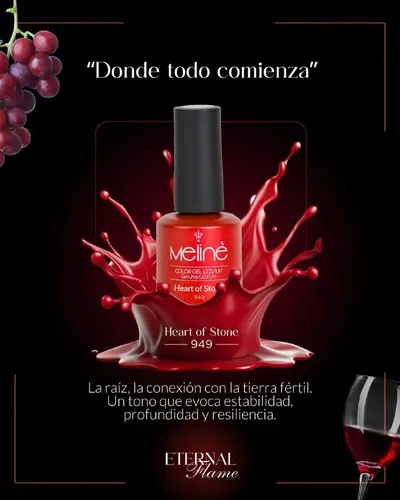 Esmalte Gel Led Uv Eternal Flame Meline 15 Ml Heart Of Stone 949