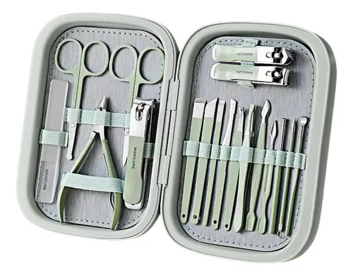 Set De 18 Piezas De Cuchillos Para Manicura Y Pedicura Acero