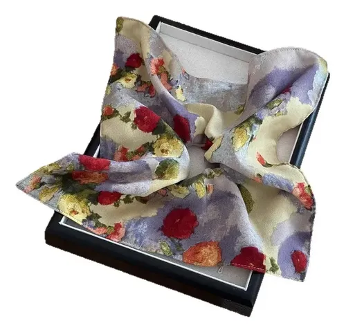 Coletero Floral De Gran Tamaño, Cinta Para El Pelo Primavera Monet Garden Tie-dye Square Towel Ring -27cm Floral