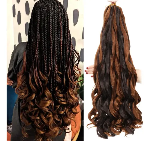 Cabello Trenzado Rizado Francés Conrora, 60 Cm, 8 Paquetes,