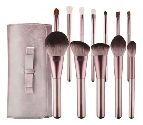 Set De Brochas De Maquillaje De Viaje Con Bolsa