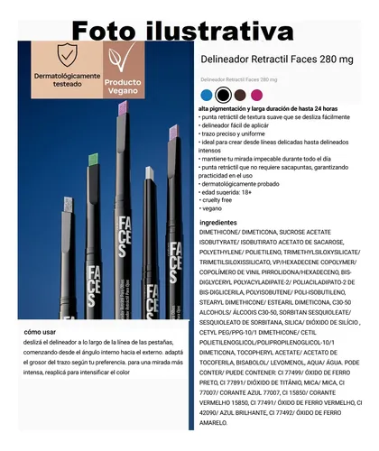 Delineador Retractil Para Ojos Faces 280mg Natura Vegano
