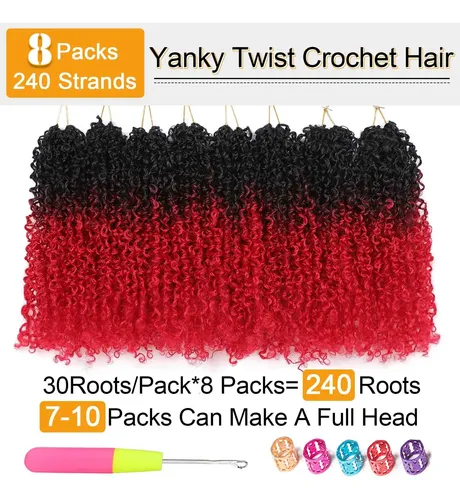Cabello De Ganchillo Aksice Yanky Twist, 20 Cm, 8 Paquetes P