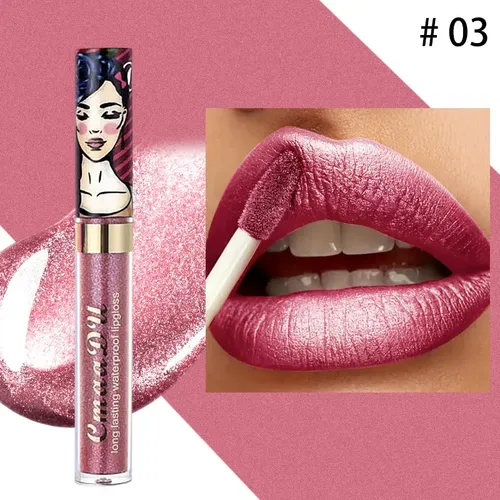 Set 11pcs Brillo Labial Lipgloss Metálico Prueba De Agua