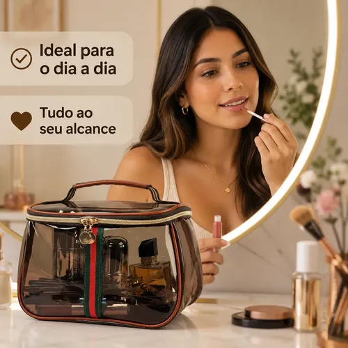 Bolsa De Maquillaje Transparente Grande Neceser De Viaje