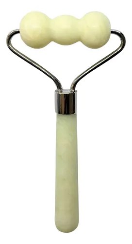 Masajeador Rodillo Roller Facial Corporal Triple Esfera Jade