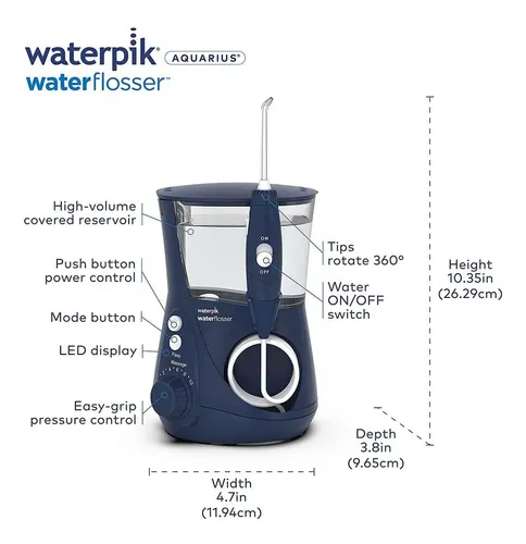 Waterpik Aquarius Wp-673, Hilo Dental, Color Azul Azul