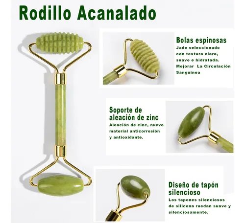 4pcs Masajeador De Jade,rodillo Masajeador Facial De Jade Y